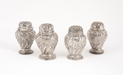 Lot 125 - Two pairs of Victorian silver casters
