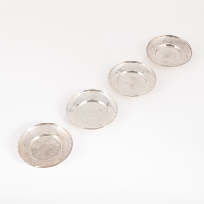 Lot 126 - A set of four small circular silver dishes