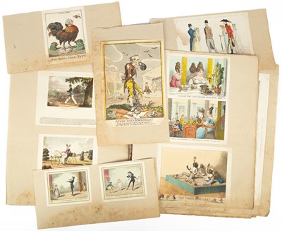 Lot 762 - A folio of laid down early 19th Century Satirical prints
