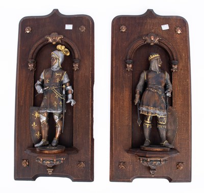 Lot 693 - Two 19th Century French painted tin or spelter figures