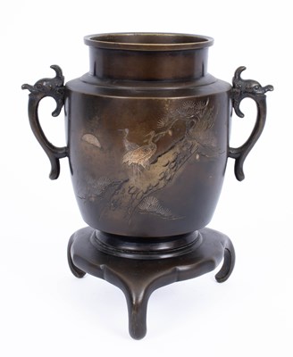 Lot 783 - A Japanese Usubata type bronze vase