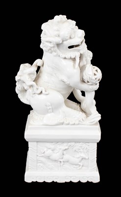 Lot 784 - A blanc-de-chine dog of Fo or Fu dog