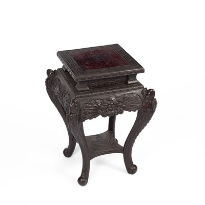 Lot 786 - A Chinese hardwood vase stand or low table