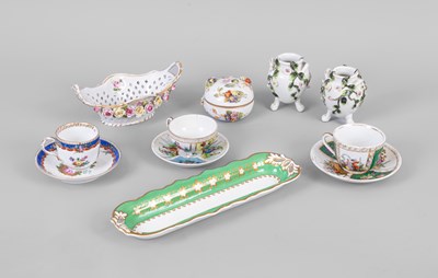 Lot 274 - Three Continental decorative tea cups and saucers