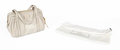 Lot 365 - A Lulu Guinness Franka grey leather crocodile skin effect medium handbag