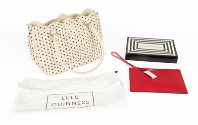 Lot 369 - A Lulu Guinness beige leather Wanda bag
