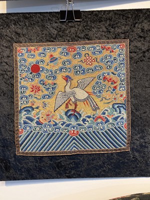 Lot 227 - A pair of Chinese embroidered rank badges