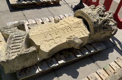 Lot 562 - The carved stone coat of arms of Edward I from the old Palace of Westminster