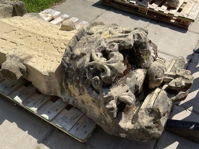 Lot 562 - The carved stone coat of arms of Edward I from the old Palace of Westminster
