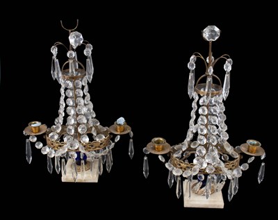 Lot 896 - A pair of Gustavian style candle lustres