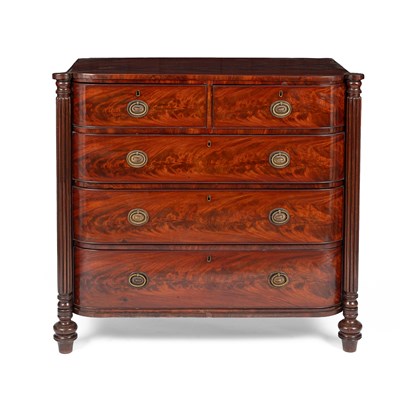 Lot 304 - An early Victorian mahogany bowfront chest