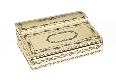 Lot 897 - A Vizagapatam ivory lap desk