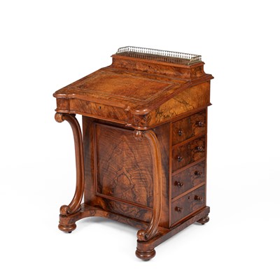 Lot 325 - A Victorian walnut Davenport desk