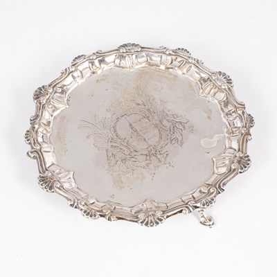 Lot 74 - A George III silver card waiter