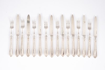 Lot 78 - Eight pairs of silver fruit knives and forks
