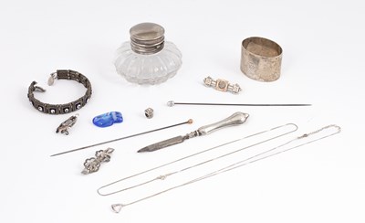 Lot 158 - A collection of silver and white metal