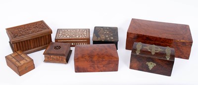 Lot 892 - Two burr yew wood boxes