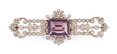 Lot 209 - An Edwardian Belle Époque amethyst and diamond brooch