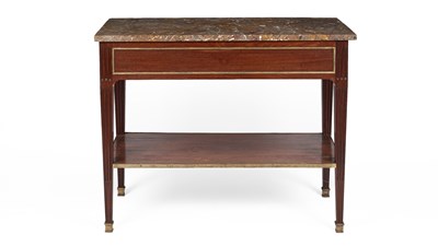Lot 365 - A Louis XVI style mahogany side table