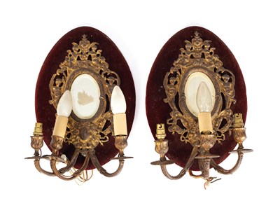 Lot 886 - A pair of French gilt-metal girandoles