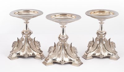 Lot 63 - A set of three Victorian silver centrepieces