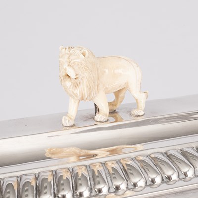 Lot 90 - An Indian white metal presentation casket