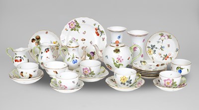 Lot 322 - A Herend Fruit and Flowers pattern part tea service