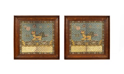 Lot 229 - A pair of Chinese embroidered military rank badges
