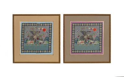 Lot 235 - A pair of Chinese embroidered rank badges