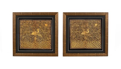 Lot 240 - A pair of Chinese gold thread embroidered rank badges