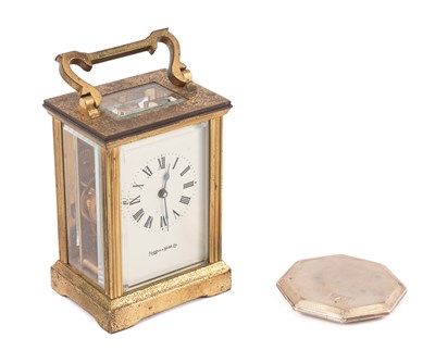 Lot 420 - A gilt-brass cased carriage clock