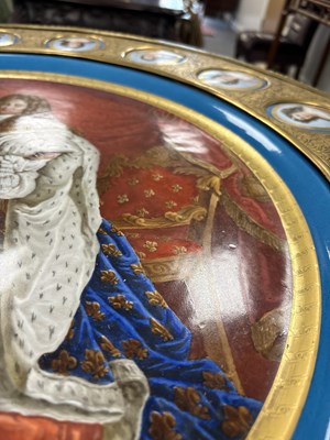 Lot 367 - A Sèvres style porcelain and brass mounted centre table
