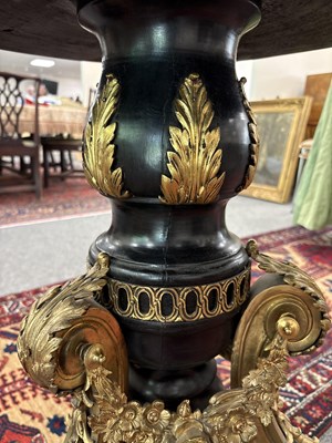 Lot 367 - A Sèvres style porcelain and brass mounted centre table