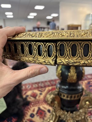 Lot 367 - A Sèvres style porcelain and brass mounted centre table