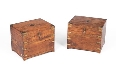 Lot 899 - A pair of brass bound boxes