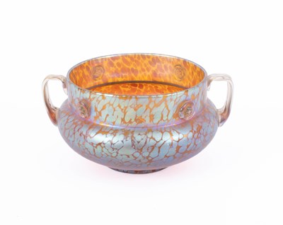 Lot 860 - A Loetz glass rosa Papillon two-handled bowl