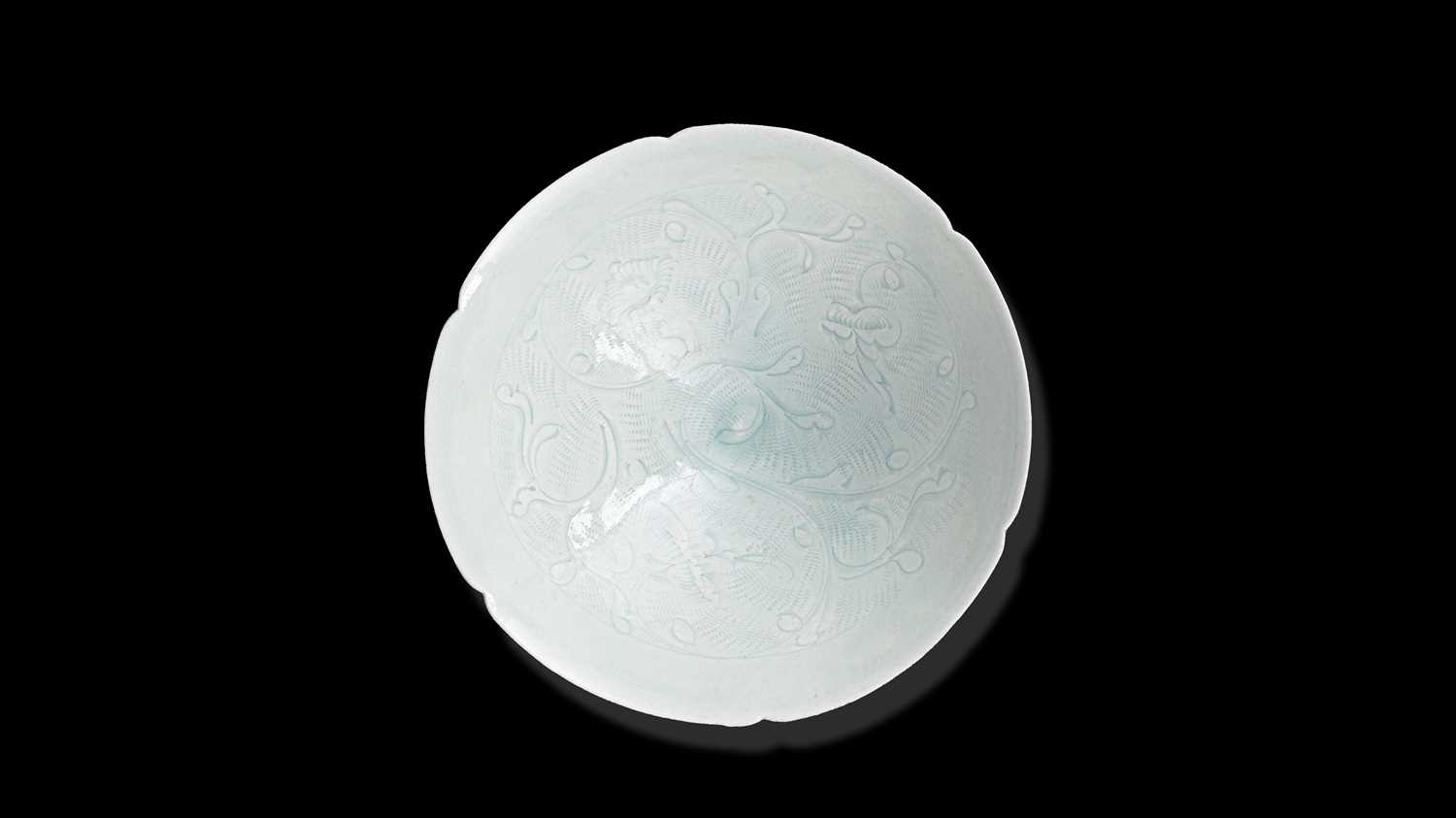 Lot A Qingbai carved floral bowl