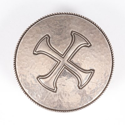 Lot 14 - A silver communion wafer box