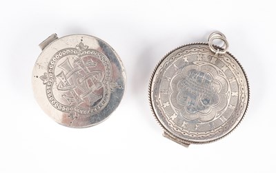 Lot 15 - Two silver communion wafer boxes
