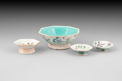 Lot 304 - A group of four Chinese famille rose dishes