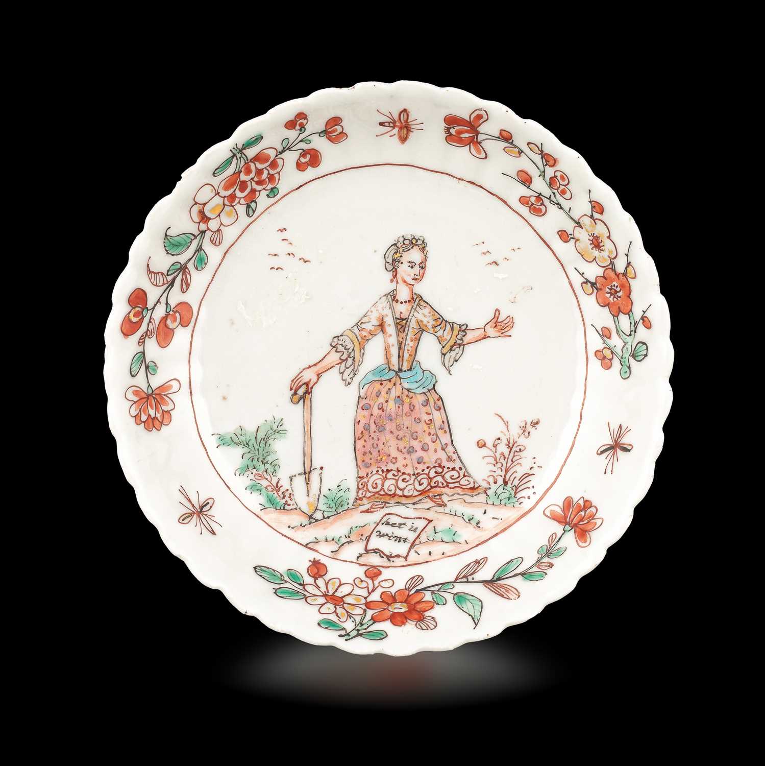 Lot 305 - An 18th Century Chinese porcelain saucer