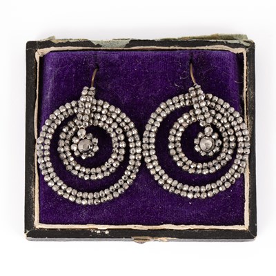 Lot 205 - A pair of 19th Century Berlin ironwork target earrings