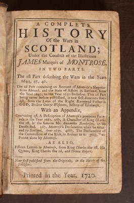 Lot 863 - [Wishart (George)] A Complete History Of the Wars in Scotland