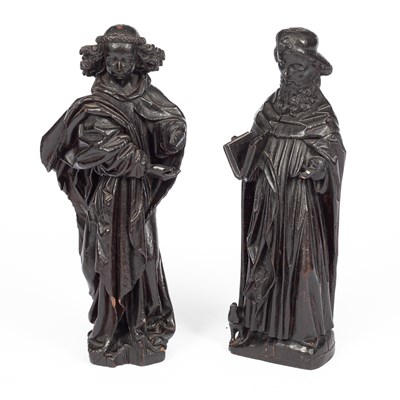 Lot 679 - Two 17th Century carved figures