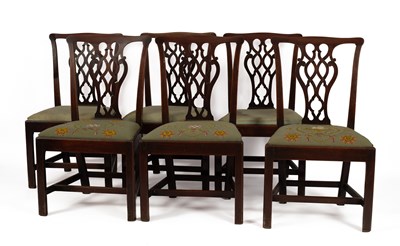 Lot 314 - A set of six George III mahogany dining chairs