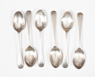 Lot 68 - A set of six Old English pattern silver table spoons