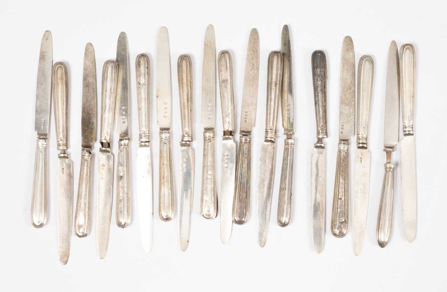 Lot 71 - Eleven George III silver side knives