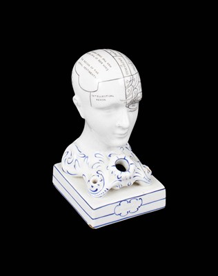 Lot 808 - A Staffordshire pottery Phrenology head inkwell