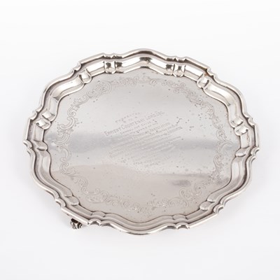 Lot 3 - A silver presentation salver