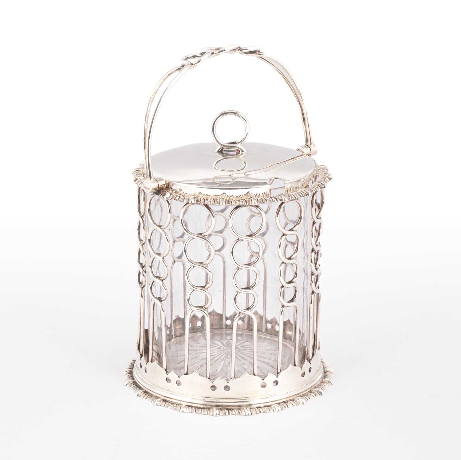 Lot 1 - An Edwardian silver mounted jam or marmalade jar